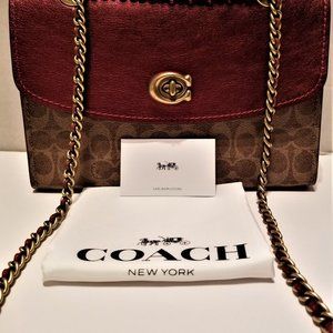 Coach Parker Coated Canvas Signature Metallic